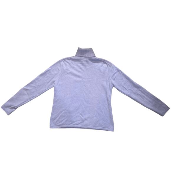 Talbots Lavender 100% Pure Cashmere Turtleneck Sweater Size Medium - Picture 3 of 8